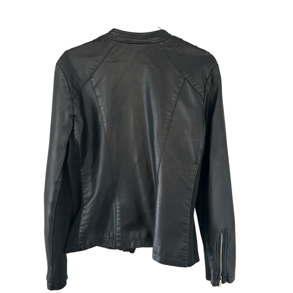 Calvin Klein Women's Leather Jacket in Black Zize M - Picture 3 of 6